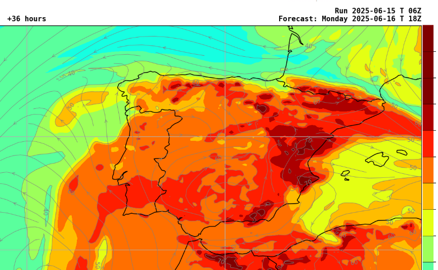 Previsão Theta E Arpege 16 Junho 18Z